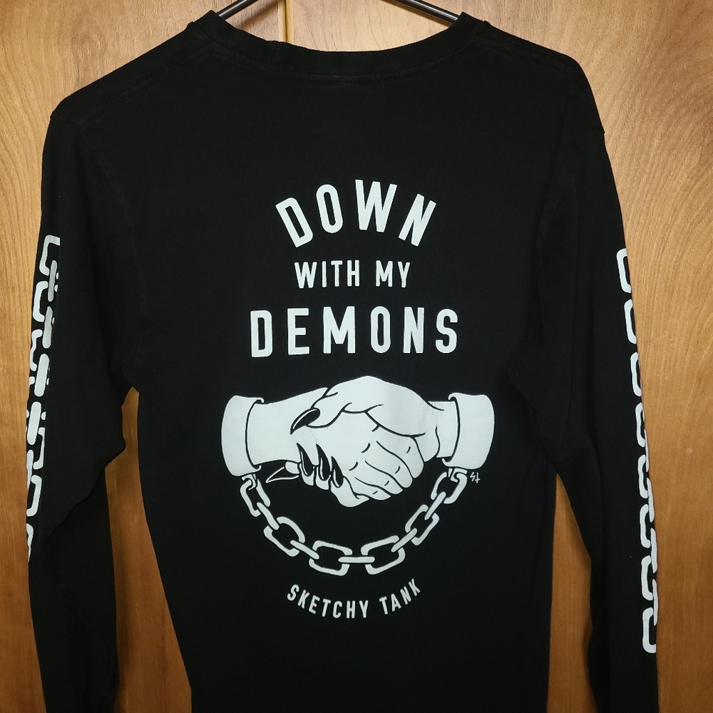 Lurking Class Down With My Demons Small  Black Longsleeve Tee Sketchy Tank